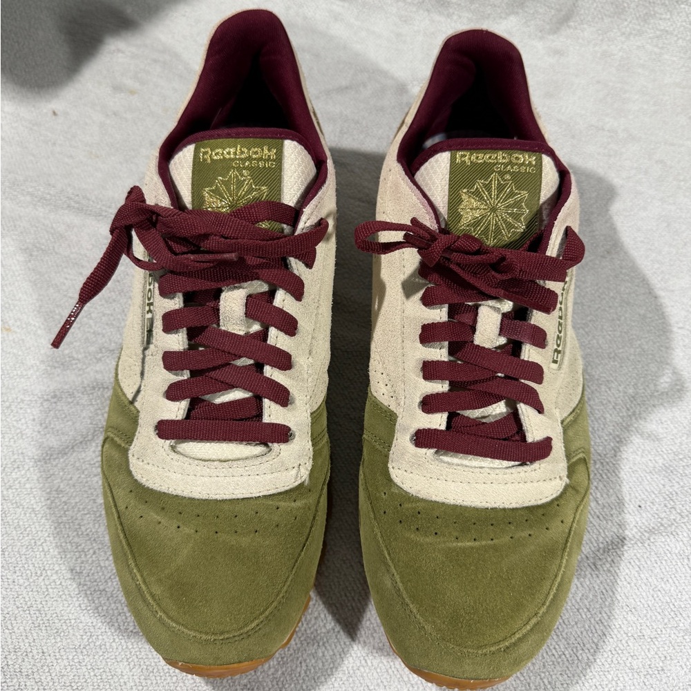 Reebok Green and Cream Retro Sneakers. No box